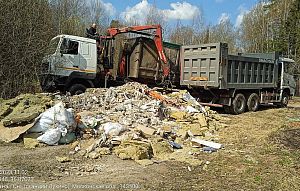 Более 2 000 кубометров навалов строительных отходов вывезли из Истры